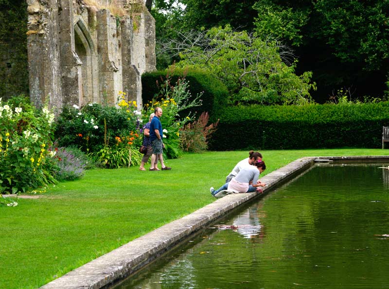 The Lotus pond along side Tithe Barn - Sudeley Castle