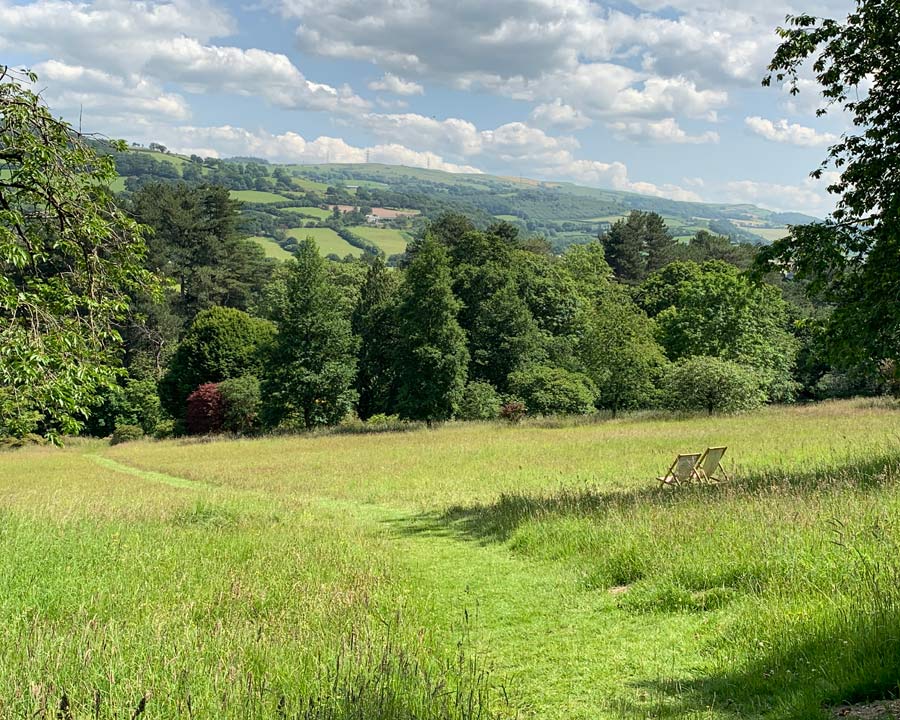 Bodnant Gardens, Conwy, North Wales - Furnace Meadow with sweeping views of Welsh countryside